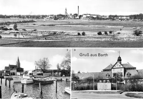 Ansichtskarte, Barth, Gruß aus Barth, drei Abb., 1987