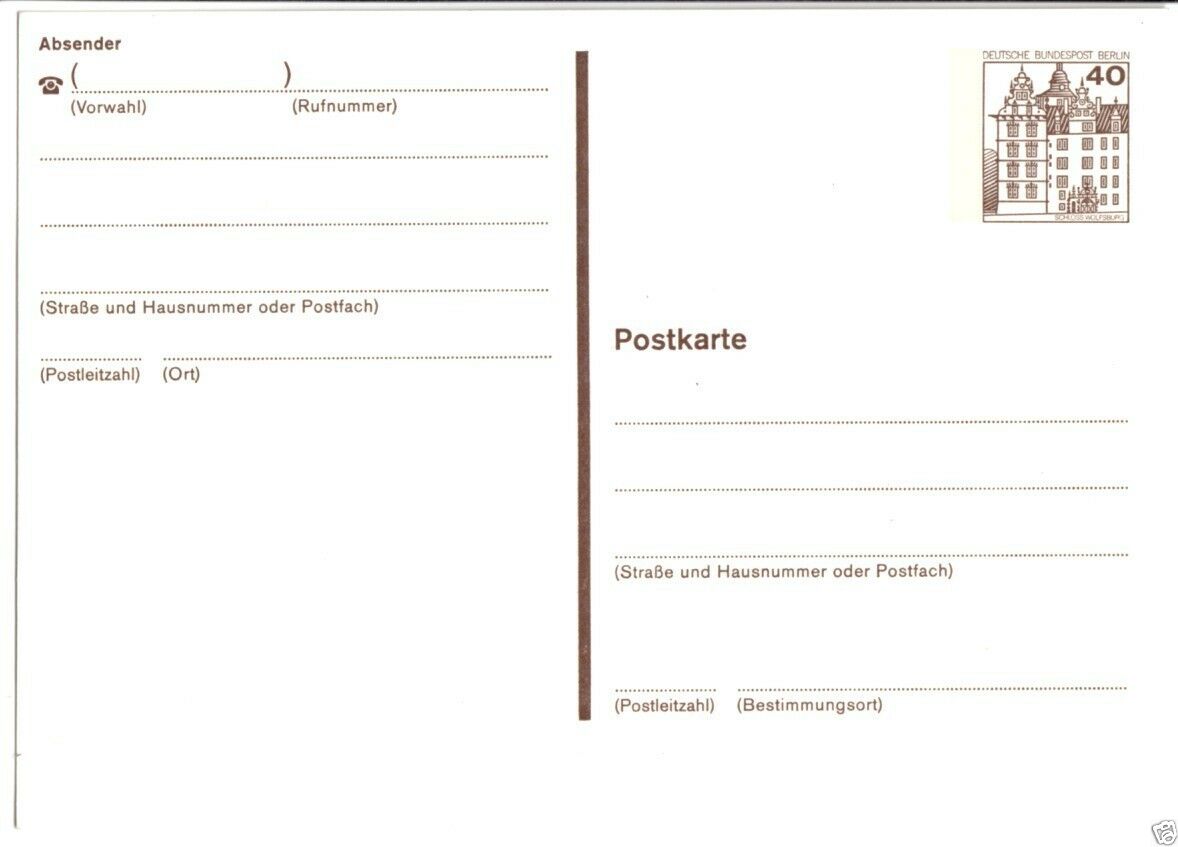 Ganzsache Postkarte Michel Berlin P121 Nr Oldthing Sonstiges