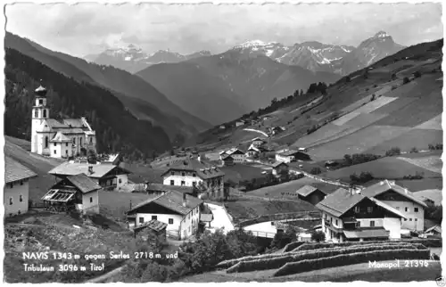 AK, Navis gegen Serles, Teilansicht, ca. 1963