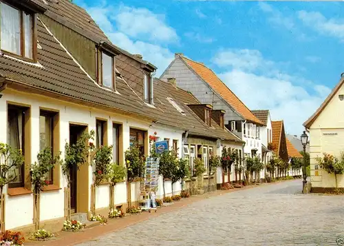 AK, Schleswig a.d. Schlei, Nordholmstr. in der alten Fischersiedlung, um 1990