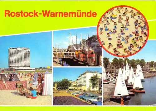 AK, Rostock Warnemünde, sechs Abb., gestaltet, 1981