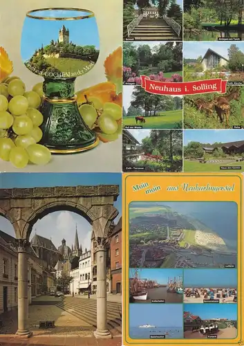 Posten  von über 100 Color-Ansichtskarte, quer durch die alte BRD, 1980er/90er