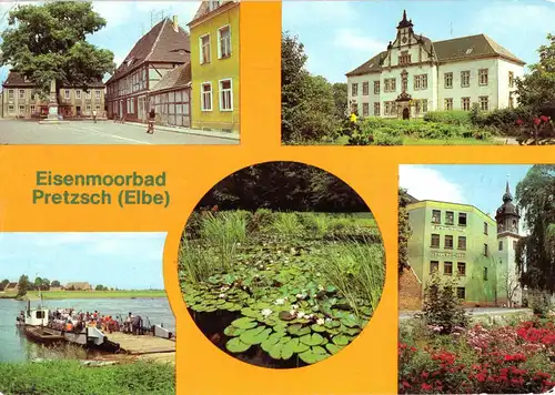 AK, Eisenmoorbad Pretzsch Elbe, fünf Abb., 1981