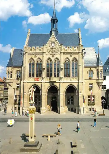 AK, Erfurt, Neugotisches Rathaus auf dem Fischmarkt, um 2000