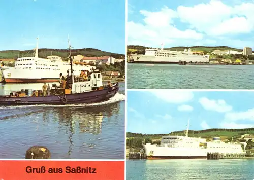 AK, Sassnitz Rügen, drei Abb., verschiedene Fähren, 1979