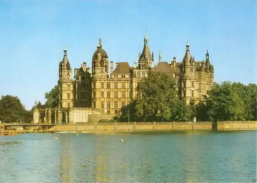AK, Schwerin, Blick zum Schloß, 1990
