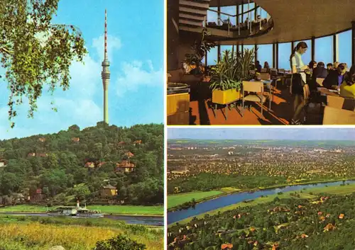 AK, Dresden, Fernsehturm, drei Abb., 1988