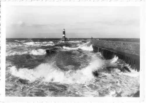 Ansichtskarte, Rostock Warnemünde, An der Mole, 1968