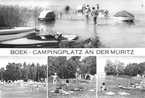 AK, Boek Kr. Neustrelitz, Campingplatz an der Müritz, vier Abb., 1979