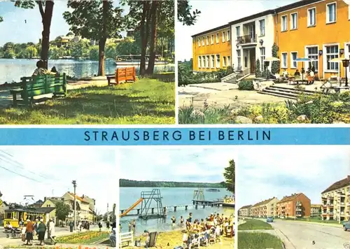AK, Strausberg, fünf  Abb., u.a. HO-Hotel, 1970