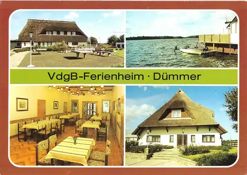 AK, Dümmer Kr. Schwerin, VdgB-Ferienheim, vier Abb., 1988