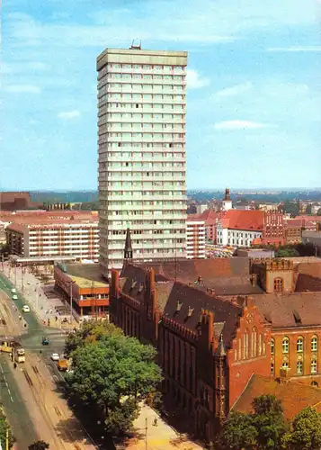 AK, Frankfurt Oder, Blick vom Hochhaus Gubener Str., 1983