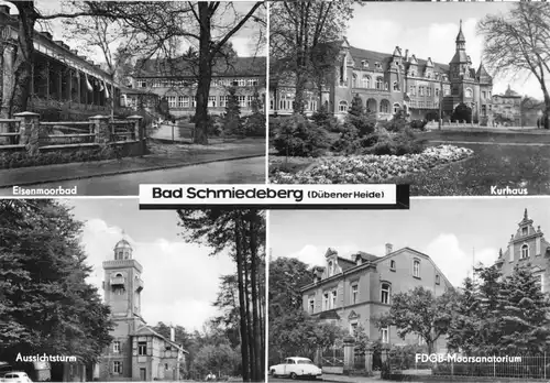 Ansichtskarte, Bad Schmiedeberg Dübener Heide, vier Abb., 1968