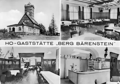 Ansichtskarte, Bärenstein Kr. Annaberg, HOG "Berg Bärenstein", vier Abb., 1979