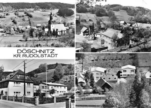 Ansichtskarte, Döschnitz Kr. Rudolstadt, vier Abb., Betriebsferienheim, 1978