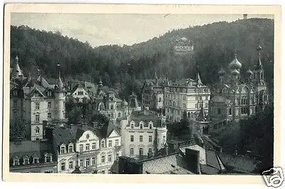 Ansichtskarte, Karlsbad, Karlovy Vary, Partie im Westend mit Villen, 1936