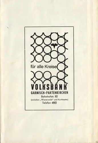 Ortsplan Garmisch-Partenkirchen und Wanderkarte, 1955