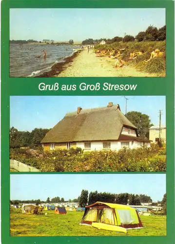 AK, Putbus - Groß Stresow Rügen, drei Abb., 1987