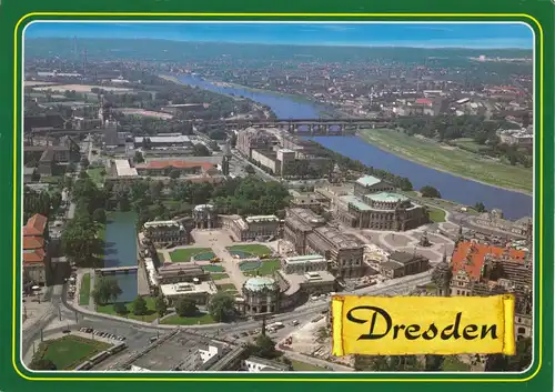 AK, Dresden, Luftbild der Altstadt, um 2000