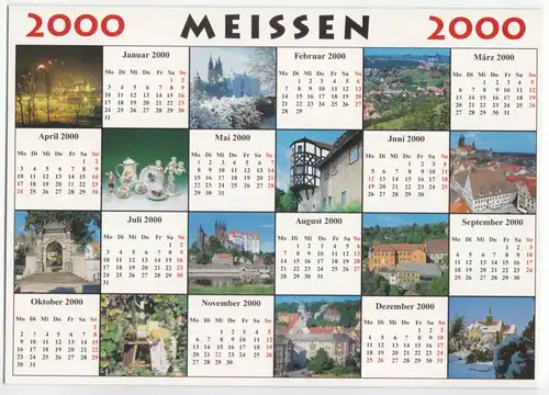 AK, Meissen, 12 Abb. und Kalendarium für das Jahr 2000, 1999