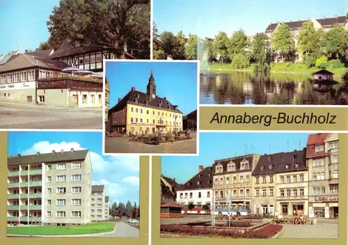 AK, Annaberg - Buchholz Erzgeb., fünf Abb., 1986
