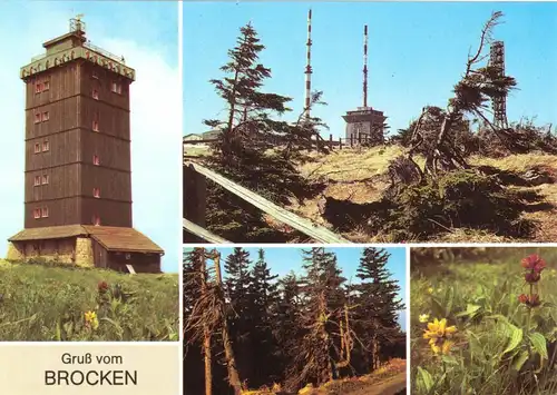 AK, Gruß vom Brocken, vier Abb., 1990