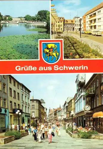 AK, Schwerin, drei Abb., 1988