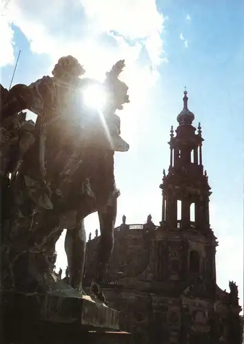 AK Großformat, Dresden, Blick zur Kathedrale, um 2000