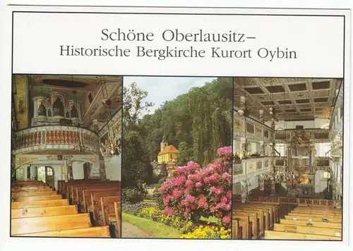 AK Großformat, Kurort Oybin, Bergkirche, drei Abb., um 2000