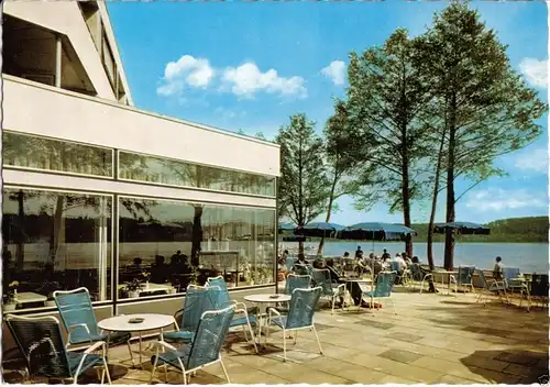 AK, Ratzeburg, Hotel "Hubertus am See", Terrasse, 1969