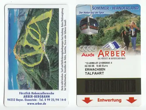 zwei Fahrkarten, Fürstlich Hohenzollernsche Arber-Bergbahn, 2006
