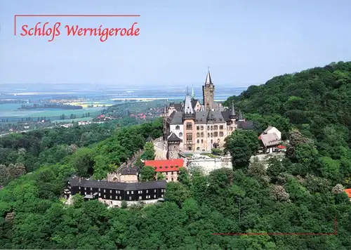 AK, Wernigerode am Harz, Schloß, Luftbildansicht, Vers. 2, um 1998