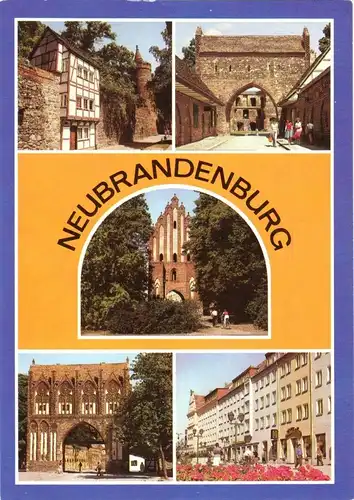 AK, Neubrandenburg, fünf Abb., gestaltet, 1989