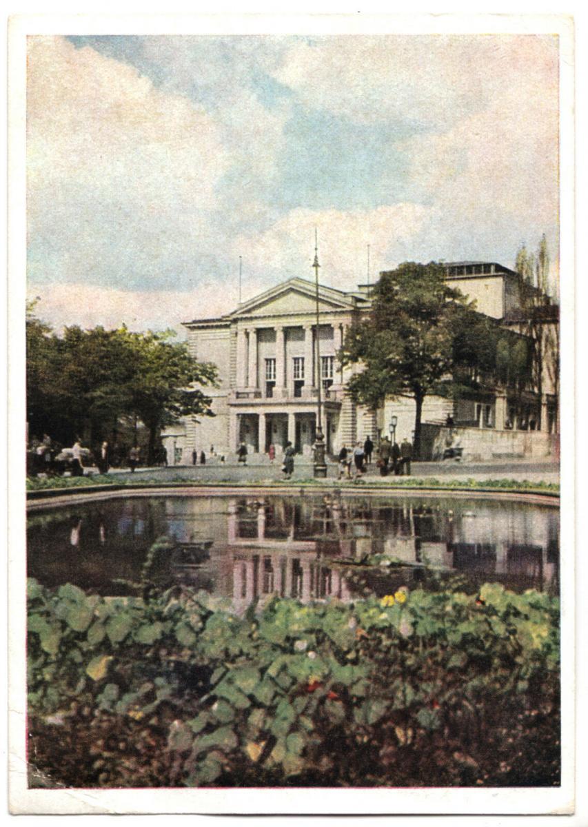 Ansichtskarte, Halle Saale, Theater des Friedens, 1955, früher DDR