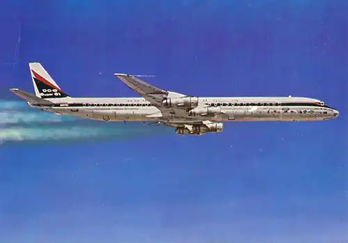 AK, Douglas DC-8 Super 01 im Flug, um 1970