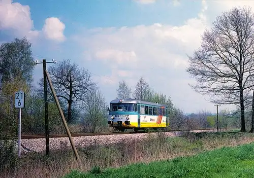 AK, VT 2.01 der Karsdorfer Eisenbahngesellschaft zw. Pfaffenhain u. Niederdorf