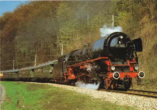 AK, Dampf-Schnellzuglok 01 1066 der Ulmer Eisenbahnfreunde, Albtalbahn, 1984