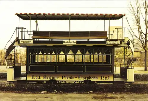 AK, Berlin, Berliner Pferdeeisenbahn, Baujahr 1865, 1980er