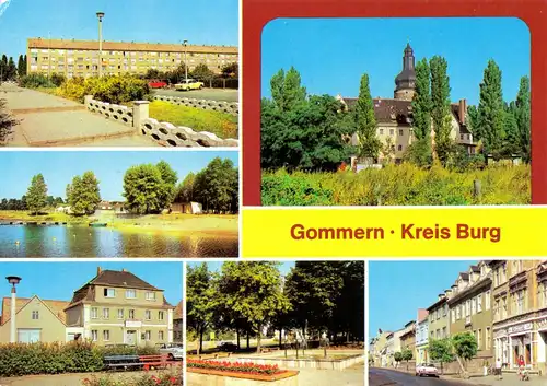 AK, Gommern, Kr. Burg, sechs Abb., um 1989