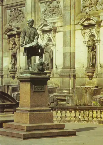 AK, Dresden, Denkmal Gottfried Sempers, 1982