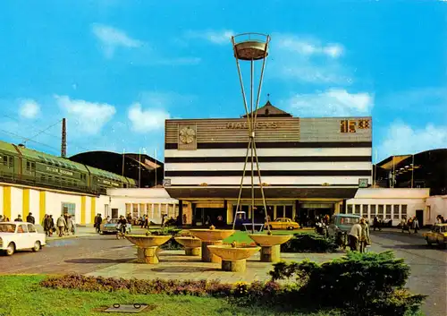 AK, Halle Saale, Blick zum Hauptbahnhof, 1978