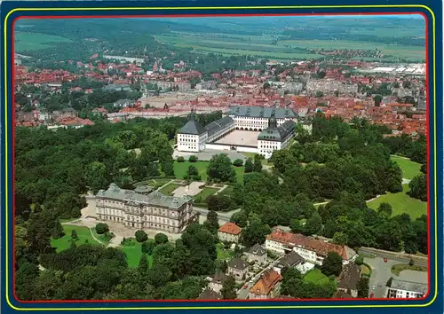AK, Gotha, Luftbildansicht mit Orangerie und Schloß Friedenstein, um 2000