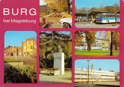 AK, Burg bei Magdeburg, sechs Abb., um 1989