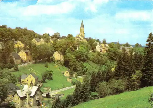 AK, Johanngeorgenstadt Erzgeb., Blick über die Altstadt, 1986