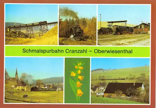 AK, Schmalspurbahn Cranzahl - Oberwiesenthal, fünf Abb., 1985