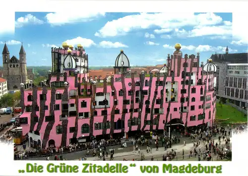 AK, Magdeburg, "Die güne Zitadelle", Gesamtansicht, um 2008