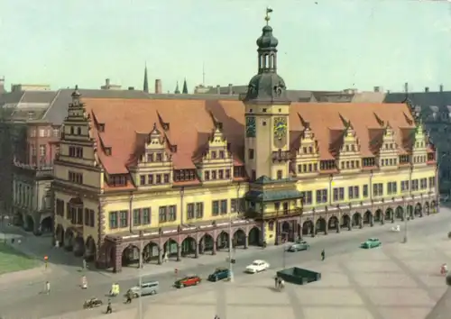AK, Leipzig, Altes Rathaus, 1959
