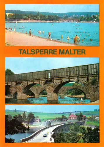 AK, Malter-Paulsdorf, Talsperre Malter, drei Abb., 1986
