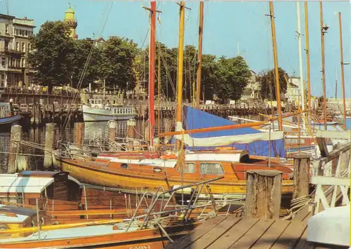 AK, Rostock-Warnemünde, Am Alten Strom, Boote, 1984