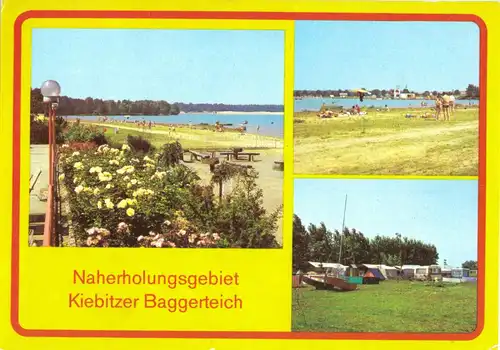 AK, Falkenberg Elster, Naherholungsgebiet Kiebitzer Baggerteich, drei Abb., 1982